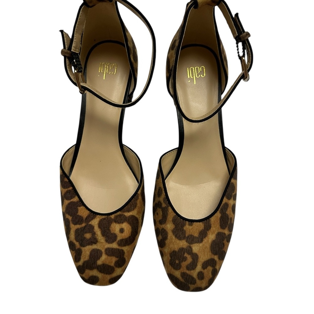 CAbi Brown Leopard Print Block heels.